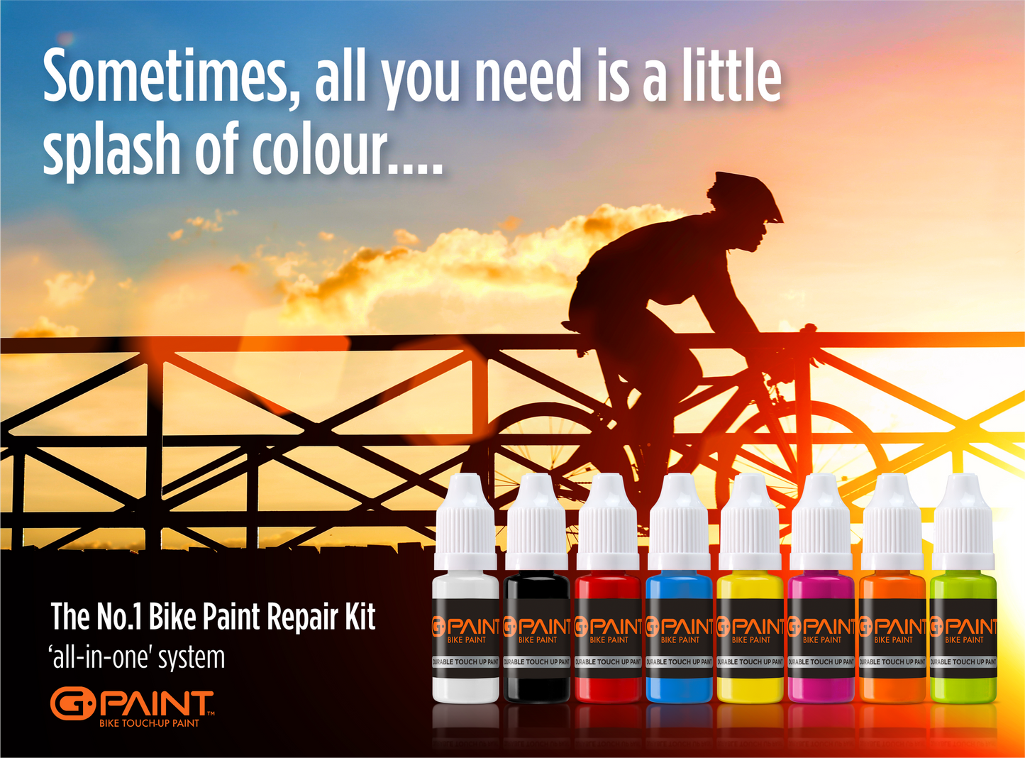 GPAINTBIKES 4 PACK - BLACK - WHITE - RED - CYAN