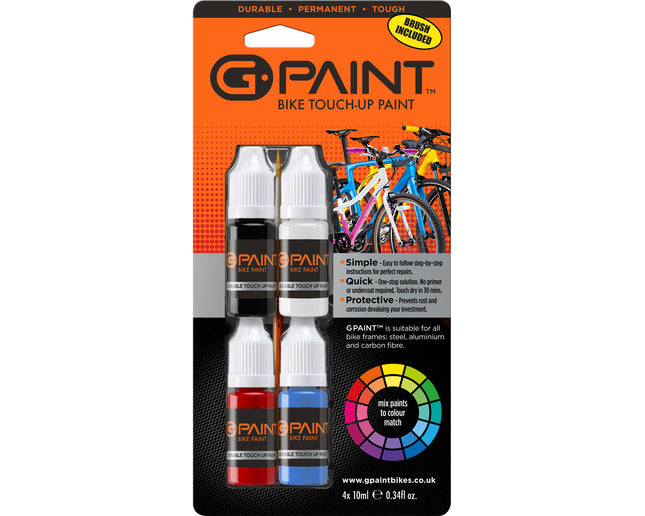 GPAINTBIKES 4 PACK - BLACK - WHITE - RED - CYAN