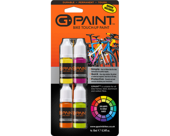 GPAINTBIKES 4 PACK - YELLOW - PINK - ORANGE - GREEN