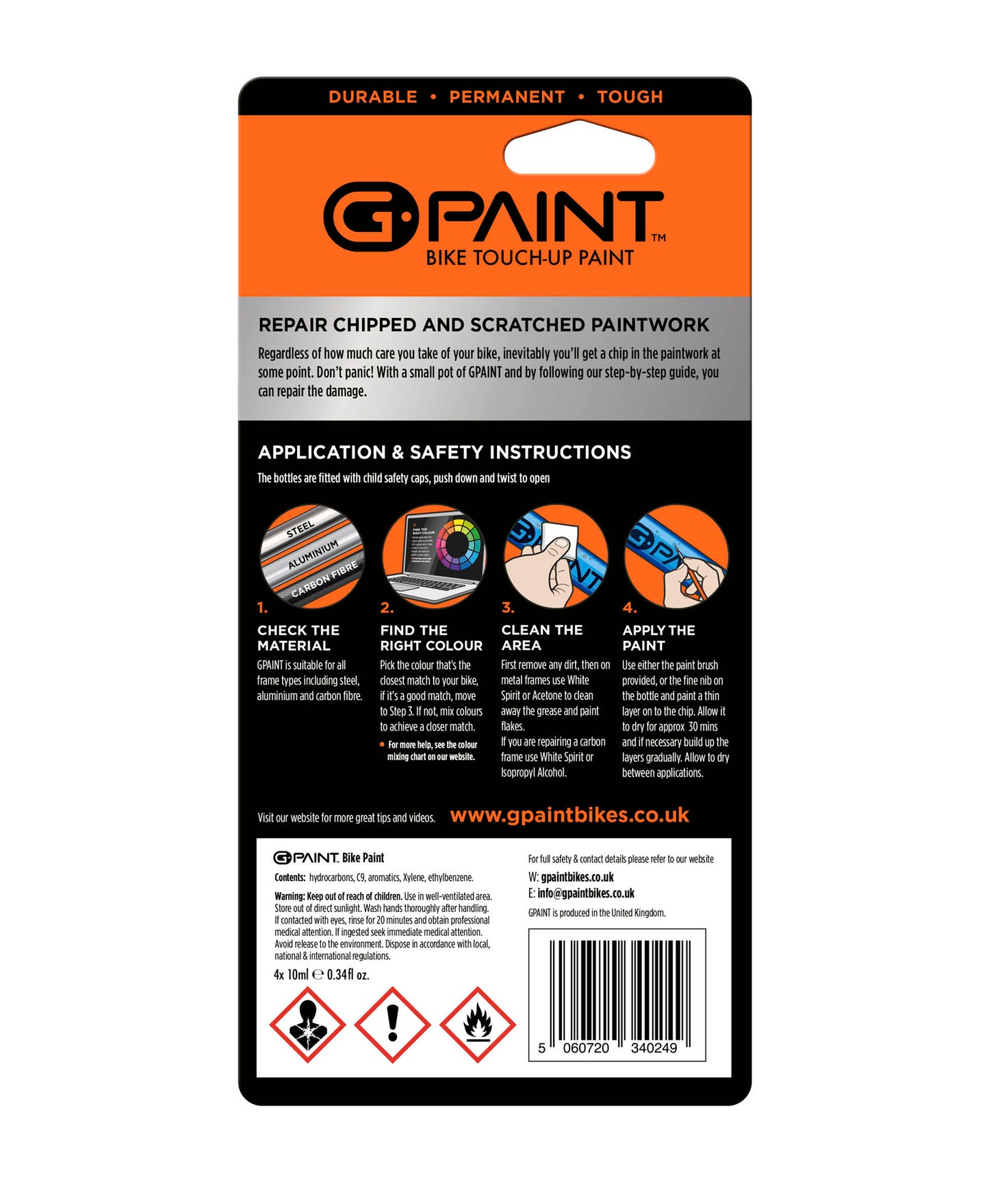 GPAINTBIKES 4 PACK - BLACK - WHITE - RED - CYAN