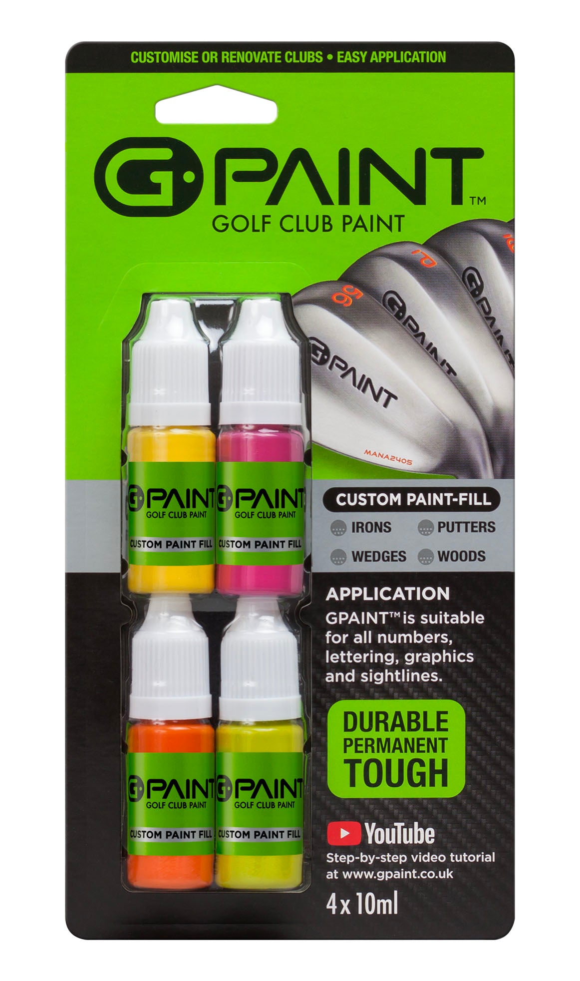 GPAINT - GOLF - 8 - pack - BL-W-R-B-Y-M-O-G