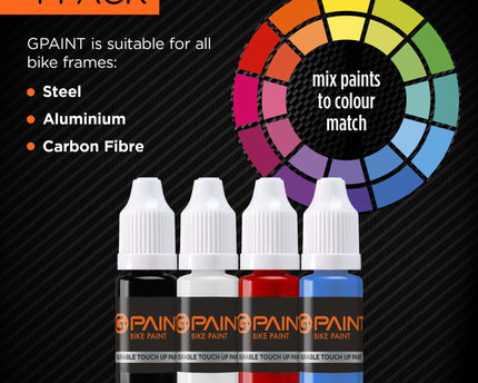 GPAINTBIKES 4 PACK - BLACK - WHITE - RED - CYAN