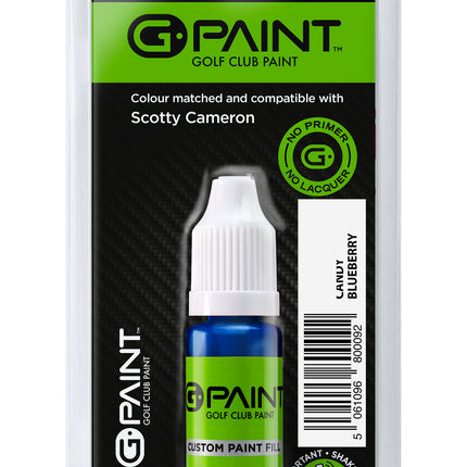 Golf club paint bottle with packaging on a white background