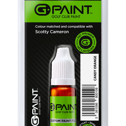 Golf club paint bottle with packaging on a white background