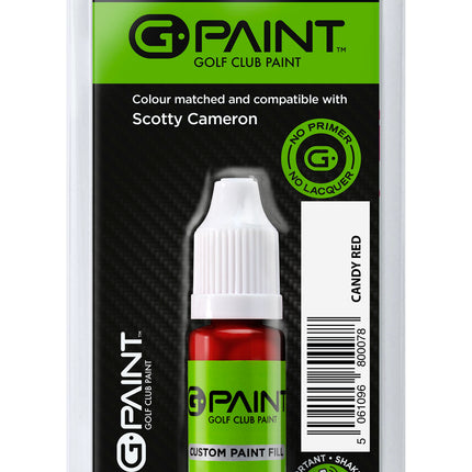 Golf club paint bottle with packaging on a white background
