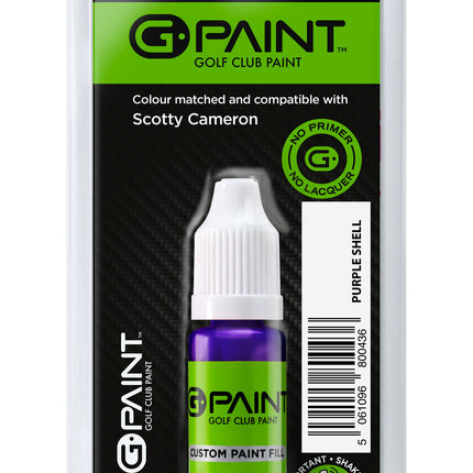 Golf club paint bottle with packaging on a white background